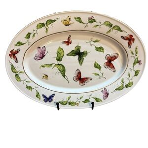 I.‎ Godinger & Co. Butterfly Garden 14” Oval Ceramic Serving Platter